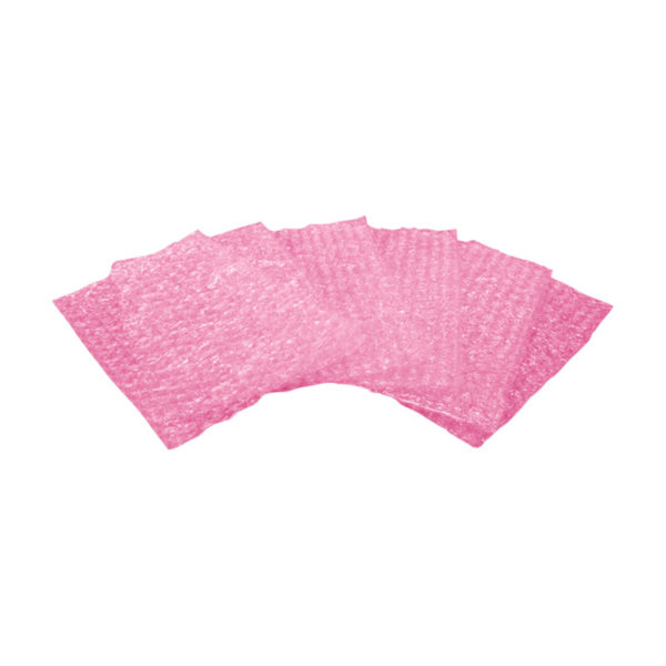 Pink antistatic bubble bags and rolls