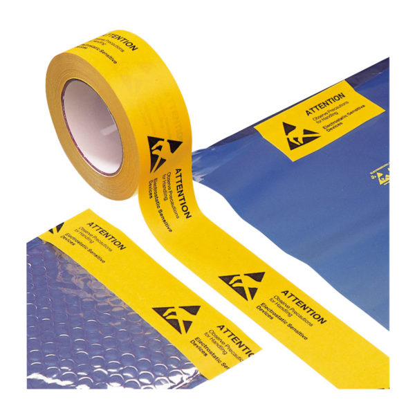 Packing tape with ESD symbol