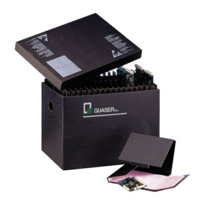Black conductive cardboard boxes and dividers